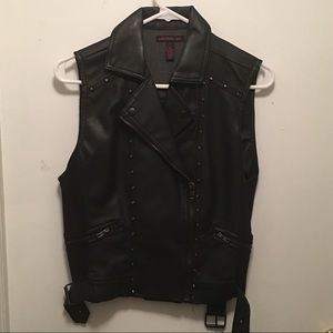 Faux Leather Moto Vest.